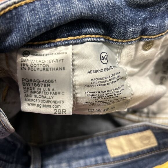 AG Jeans Farrah Ankle - High Rise Skinny Patch Blue Size 29 - Picture 7 of 13